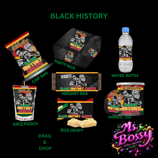 Black History Party Favor Template & Design Bundle