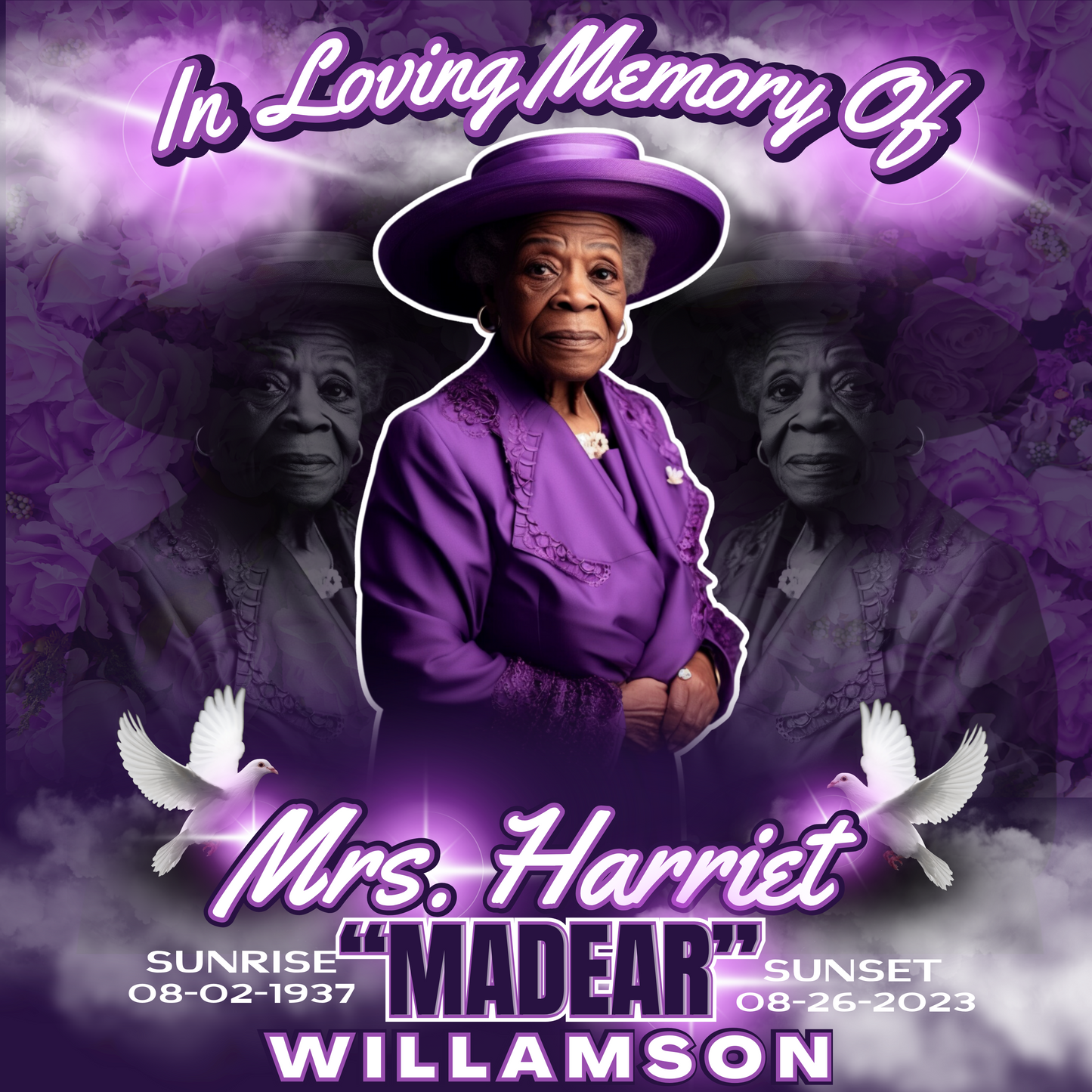 Purple Editable Memorial Design